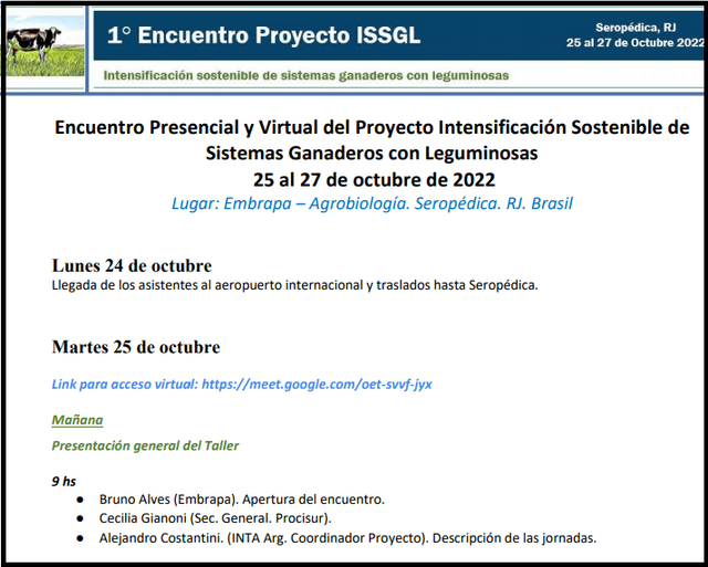 In person and Virtual Meeting of the Project Sustainable Intensification of Livestock Systems with Legumes