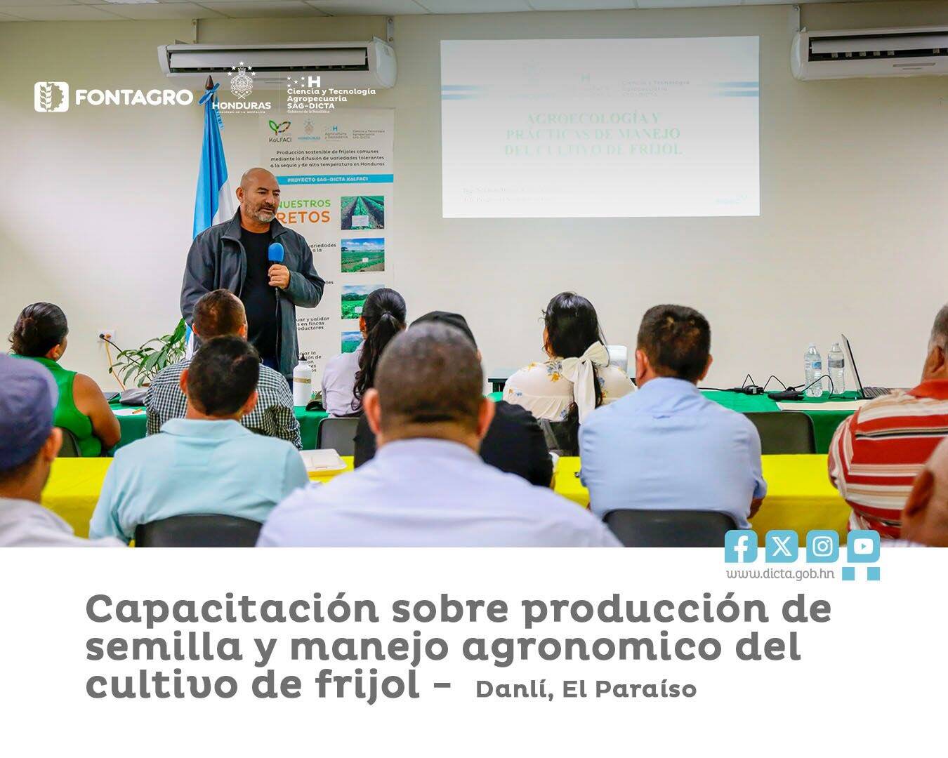 In Honduras, training is given on the Seed production and agronomic management of iron-rich bean cultivation