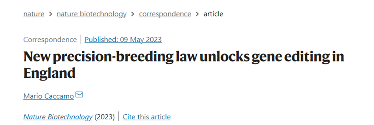 New precision-breeding law unlocks gene editing in England