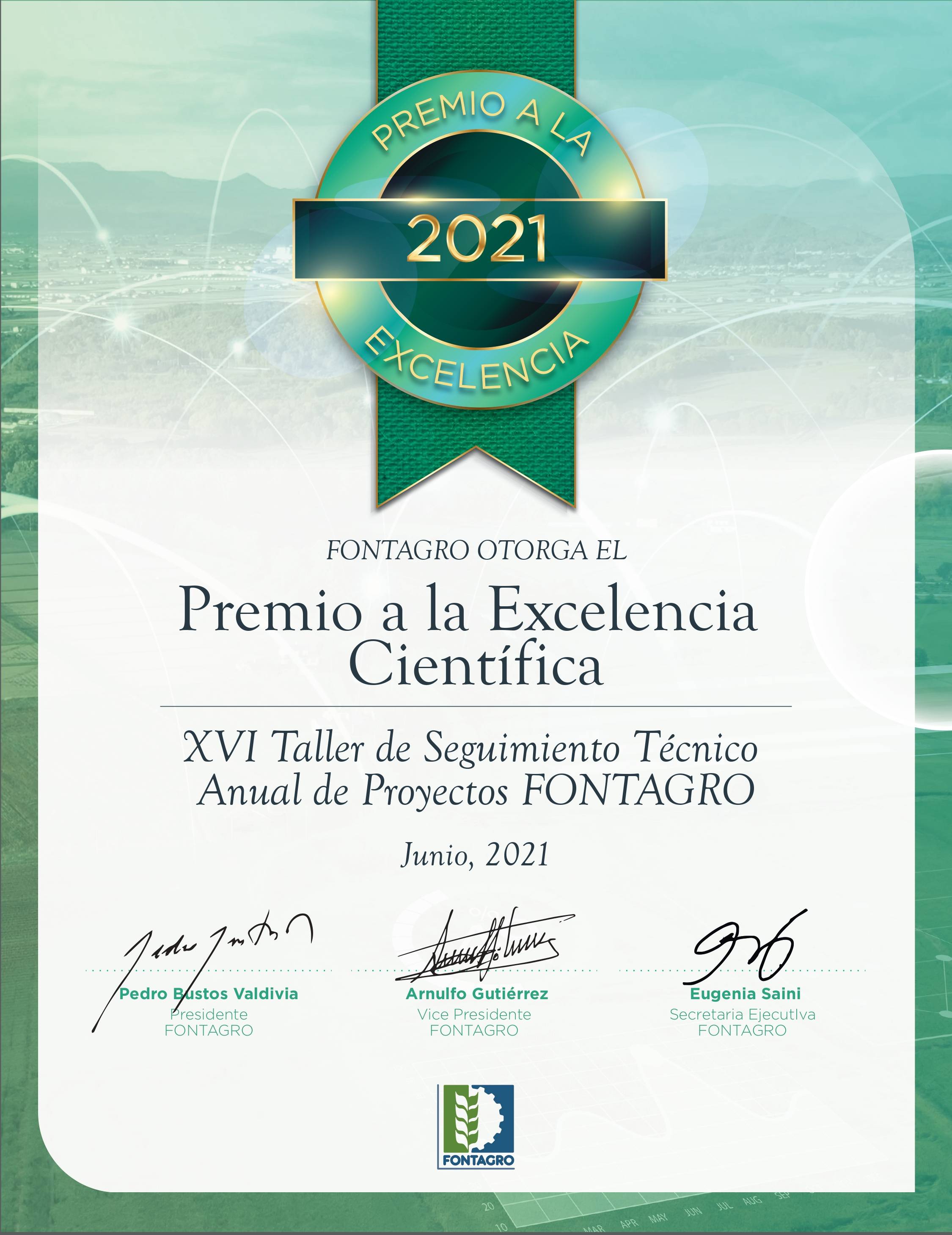 Ganador Premio a la Excelencia Científica FONTAGRO