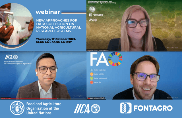 Webinar de FAO, IICA y FONTAGRO destaca enfoques para recolección de datos de investigación agrícola