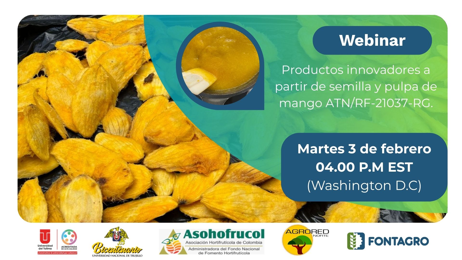 Webinar de FONTAGRO productos innovadores a partir de la semilla y pulpa de mango